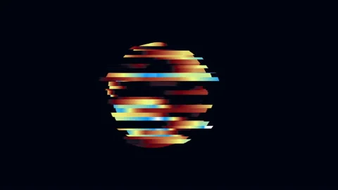 Glitched circle geometric shape design Vídeos de archivo 115711694
