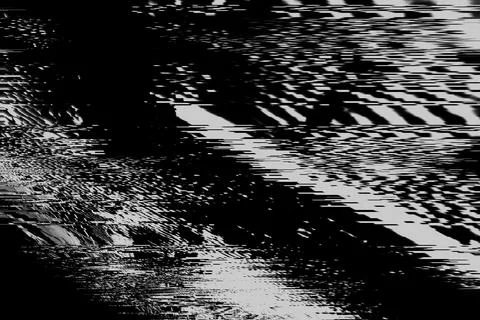 Glitched horizontal stripes on black background with copy space Stock Illustration