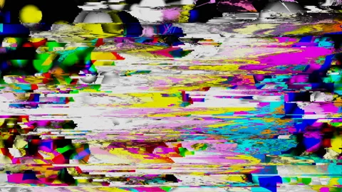 Glitched lines and colorful rectangular shapes. Video background, transition Stock Footage 114747131