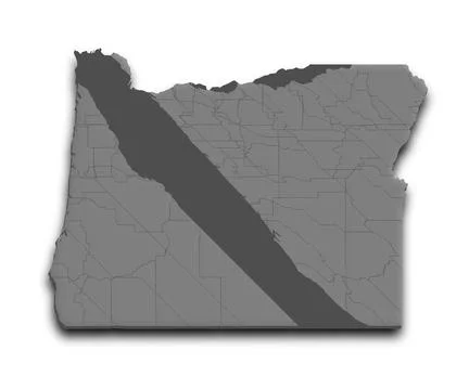 Glitched map of Oregon state with counties Stock Illustration