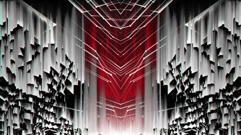 Glitched motion Red Lines background with pixel sorted elements Glitched Mot Stock Footage 147739063