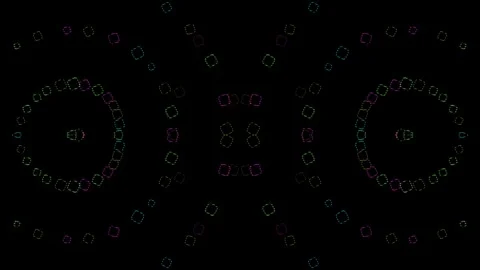 Glitched pattern of circles on black background Stock Footage 280003864