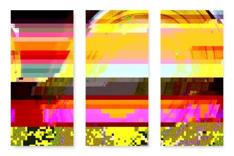 Glitched Posters Set Stock Illustration