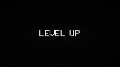 Glitched text Level Up design motion graphic. Distorted glitch style modern Stock Footage 148232064