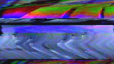 Glitches OLD TV loop, Flickering video signal interference Stock-Footage 107433652