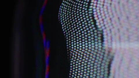 Glitching Abstract Macro Close up of Broken Channels on Vintage Tv Screen Stock Footage 219590587