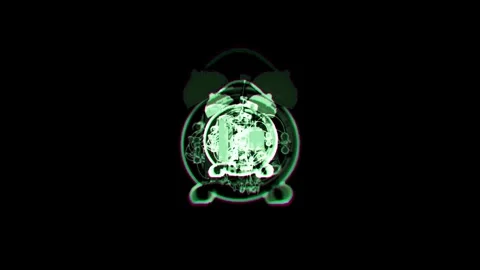 Glitching Alarm Analog Clock With Internal Components in Neon Colors Stock Footage 304287768