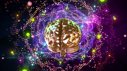 Glitching Brain Background Видео 343839662