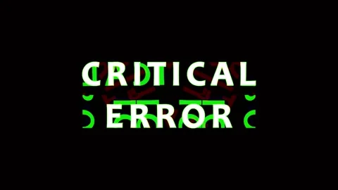 Glitching Critical Error Text Animation with Green Neon Digital Glitch Effe.. Stock Footage 343478825