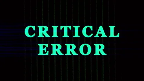 Glitching critical error text with digital distortions on black background .. Stock Footage 343478860
