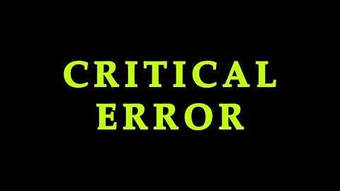 Glitching Critical Error Text Over Black Background With Subtle Digital Dis.. Video stock 343478816