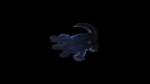 Glitching crocodile animation on black background Stock Footage 316753854