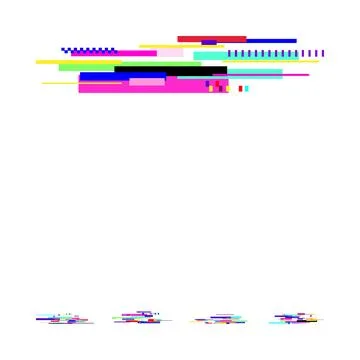 Glitching digital data displaying abstract colorful error lines 库存插图