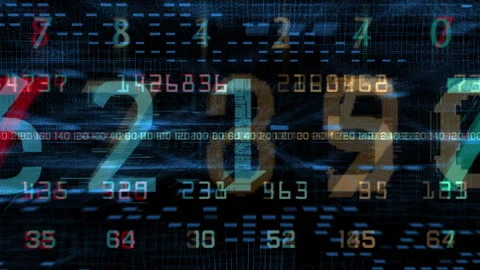 Glitching Digital Numbers Data Stream Cyber Background 動画素材 342590899