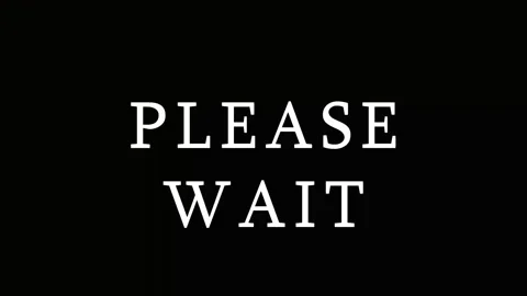 Glitching digital text Please Wait animation with cinematic motion and dark.. Stock Footage 343415450
