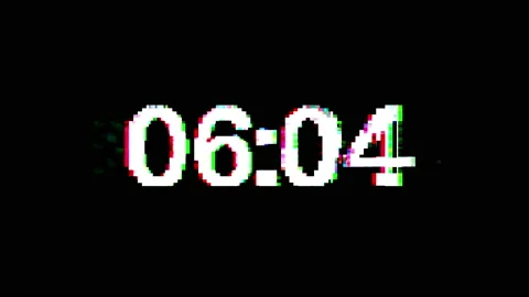 Glitching digital timer counting down 10 seconds, on a black background Stock Footage 141508491