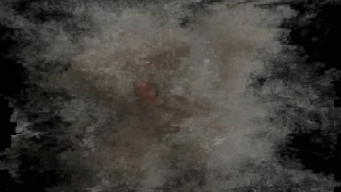 Glitching explosion. Glitchy video of an explosion with smoke on a black Stock Footage 239884000