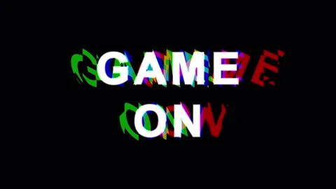 Glitching 'Game On' Text in Cinematic Motion with RGB Split Effect 動画素材 344283284