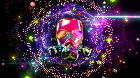 Glitching Gas Mask Background Видео 345266898