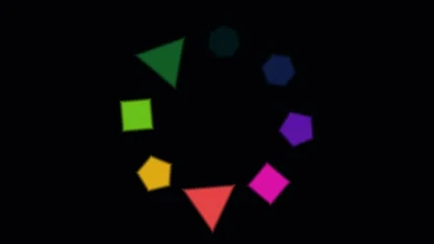 Glitching Geometric Shape System Seamless Loop Stock Footage 341755826