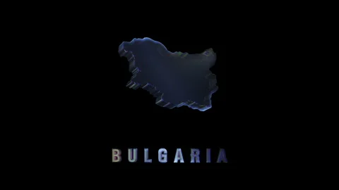 Glitching hologram of bulgaria map appearing on black background Stock Footage 314733086