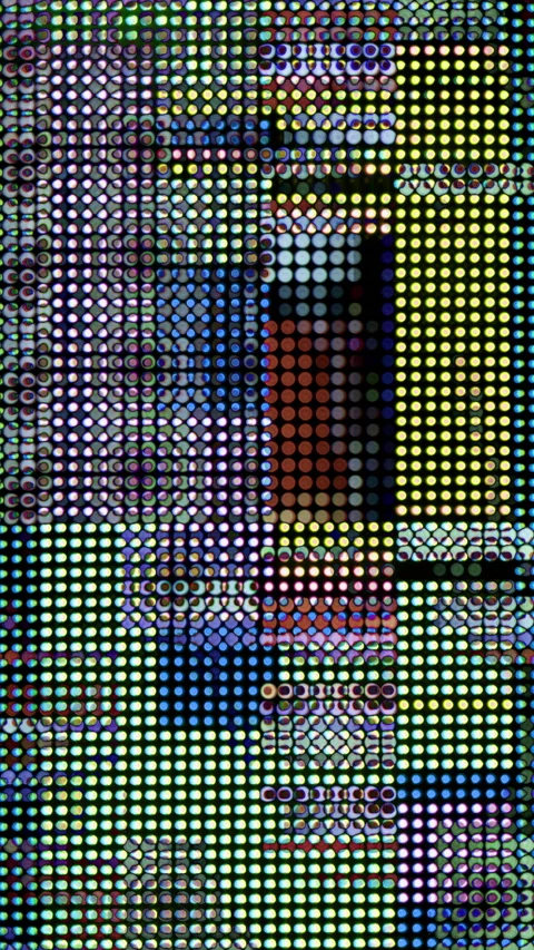 Glitching on led video screen in vertical Stock Footage 317534655