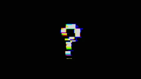 Glitching question mark animation, retro style digital glitch Stock Footage 173490533