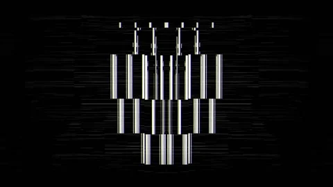 Glitching Silver Sparkling Space Lines Displacing Elements VJ Loop Stock Footage 94020048