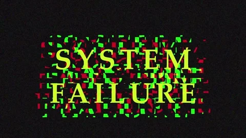 Glitching System Failure Text With Digital Noise Overlay During Cinematic B.. Vídeo Stock 343413207