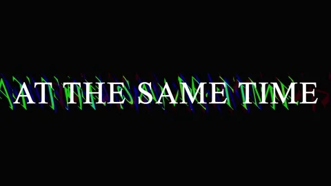 Glitching text AT THE SAME TIME synchronized with abstract sound waves duri.. Stock Footage 344032241