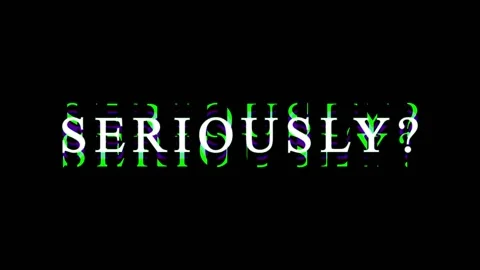 Glitching Text Seriously Questioning Motion Graphic With Digital Distortion.. Video stock 344285653