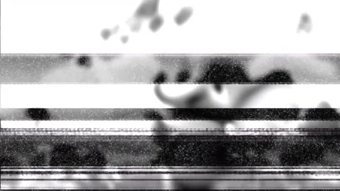 Glitching VHS Static and Data Error with Abstract Shapes and Cartoon Elephant Stock Footage 309842171
