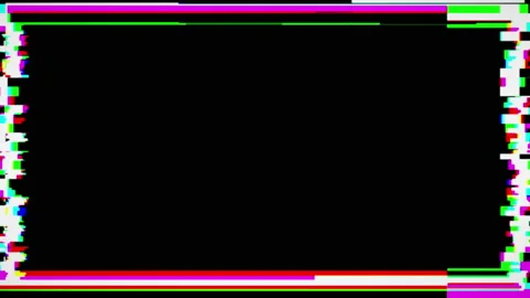 Glitching white and RGB border animation on a black background Stock Footage 172417049
