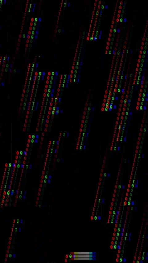 Glitchy Binary Code Matrix Background Loop Видео 345554701