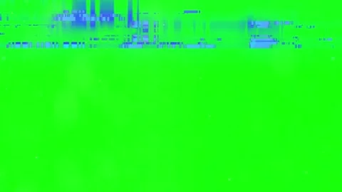 Glitchy blue text on green screen background Video stock 337450012