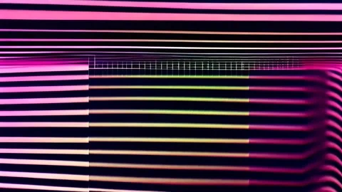 A glitchy, colorful screen with a striped pattern Stock Footage 258280877