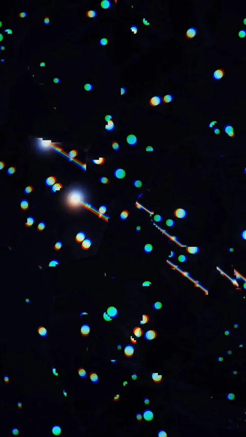 Glitchy Digital Bokeh Lights Vertical Background Stock Footage 341666131