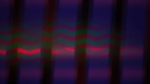 Glitchy digital distortion effect with colorful horizontal lines on dark ba.. Stock Footage 337460066