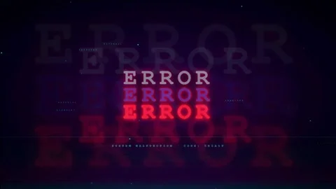 Glitchy Digital Error Message with Red Text and Static Noise on Dark Background Stock Footage 336775453