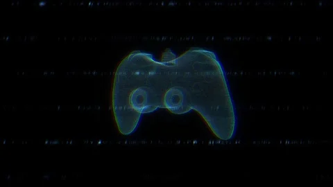 Glitchy Digital Game Controller Silhouette with RGB Chromatic Aberration Vidéo 344240067