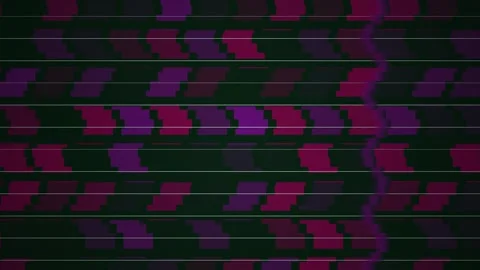 Glitchy digital grid patterns with purple and pink hues on black background. Stock Footage 335513652