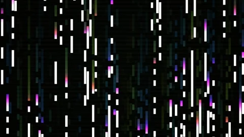 Glitchy digital rain on black background with colorful data streams. Stock Footage 335513644