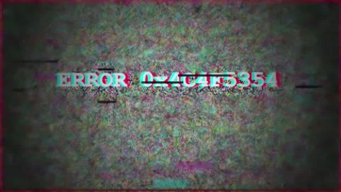 Glitchy digital screen with signal lost and system failure messages on static Stock Footage 345763580