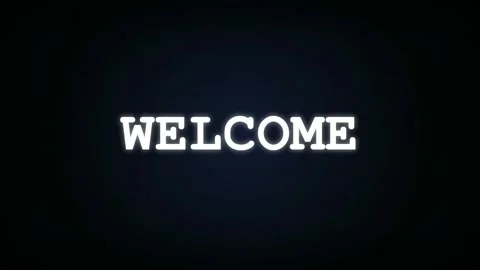 Glitchy Digital Welcome Text Animation with RGB Split Effect on Dark Blue Stock Footage 345760019