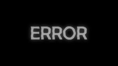 Glitchy error text appears on black screen with static effect, digital malf.. Stock Footage 333032441