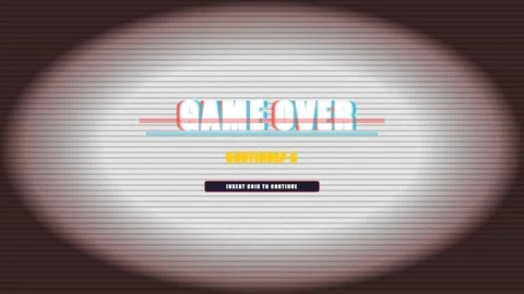 Glitchy Game Over Screen Flicker with static distortion, chromatic 4K Alpha Stock Footage 346277483
