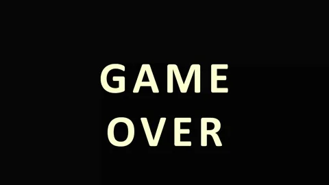 Glitchy Game Over Text Displayed With Colorful Particles Against Dark Abstr.. Video stock 343413297