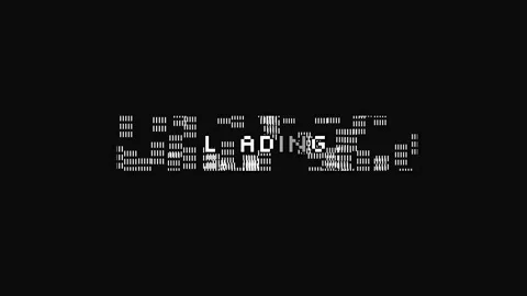 Glitchy Loading Screen with Digital Noise and Static on Black Background Видео 334715125