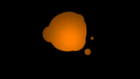 Glitchy Orange Glowing Cartoon lantern Blob Floating on Black Screen Stock Footage 324937951
