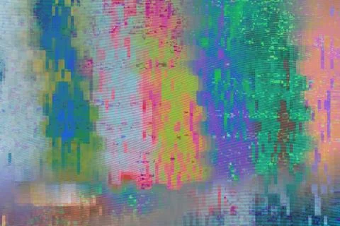 Glitchy Pixels on LED Display Digital Backdrop Texture 스톡 일러스트